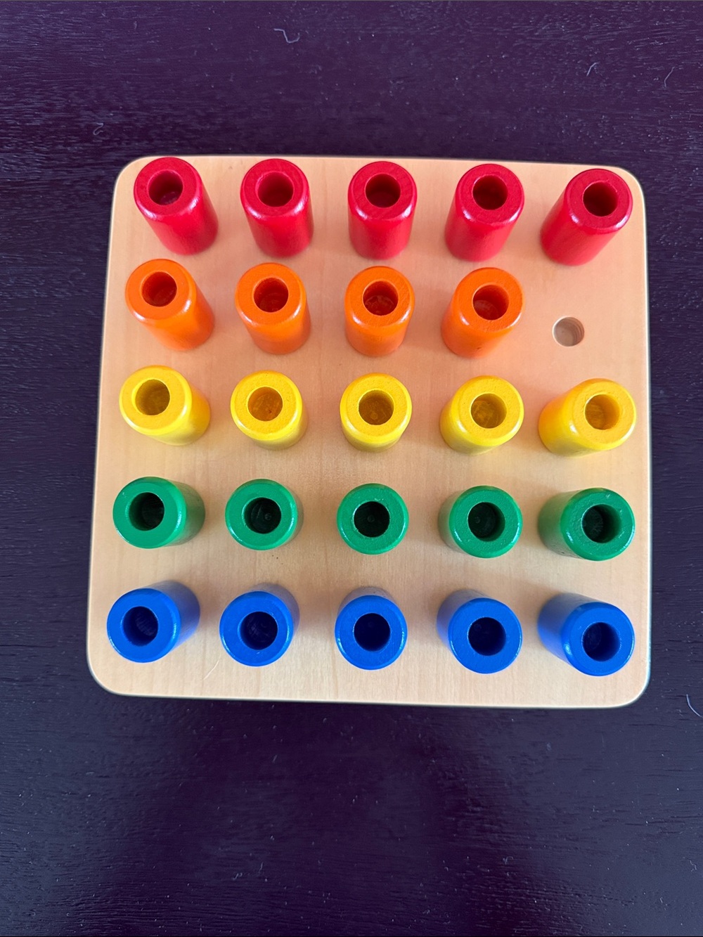 Wooden Color Sorting Peg Board Toy - Multicolor